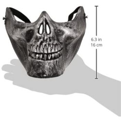 Stříbrná maska  smrtka - spodní část lebky